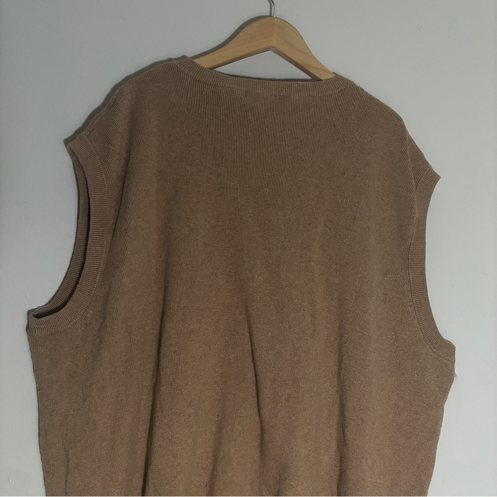 Saddlebred V-Neck Tan Sweater Vest 100%cotton - Picture 7 of 14